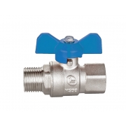 Double Lin Water Brass Ball Valves Male/Female - Short Handle - PN25